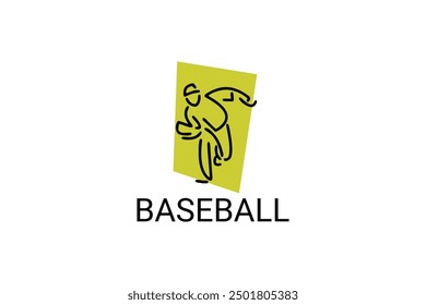 Baseball player vector line icon. batter and ball logo, equipment sign. sport pictogram illustration