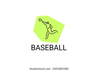 Baseball player vector line icon. batter and ball logo, equipment sign. sport pictogram illustration