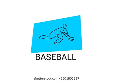 Baseball player vector line icon. batter and ball logo, equipment sign. sport pictogram illustration