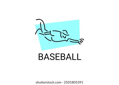 Baseball player vector line icon. batter and ball logo, equipment sign. sport pictogram illustration