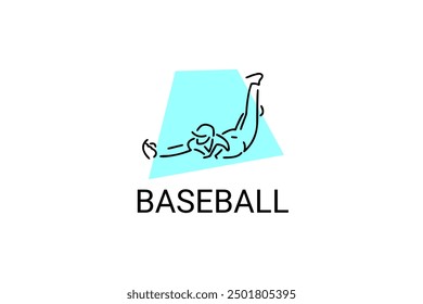 Baseball player vector line icon. batter and ball logo, equipment sign. sport pictogram illustration