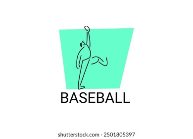 Baseball player vector line icon. batter and ball logo, equipment sign. sport pictogram illustration