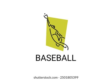 Baseball player vector line icon. batter and ball logo, equipment sign. sport pictogram illustration