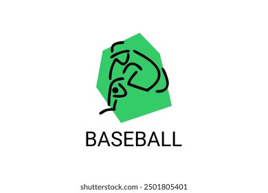 Baseball player vector line icon. batter and ball logo, equipment sign. sport pictogram illustration