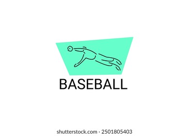 Baseball player vector line icon. batter and ball logo, equipment sign. sport pictogram illustration