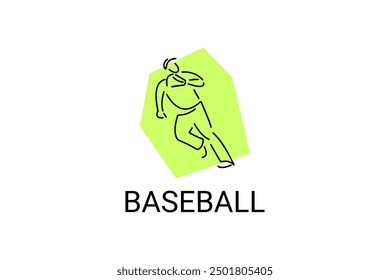 Baseball player vector line icon. batter and ball logo, equipment sign. sport pictogram illustration