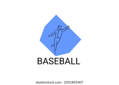 Baseball player vector line icon. batter and ball logo, equipment sign. sport pictogram illustration