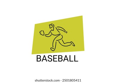 Baseball player vector line icon. batter and ball logo, equipment sign. sport pictogram illustration