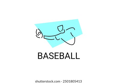 Baseball player vector line icon. batter and ball logo, equipment sign. sport pictogram illustration