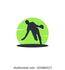 baseball player vector logo design
