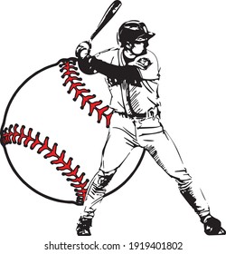 Baseball player vector on white background