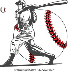 Vector de jugador de béisbol de fondo blanco