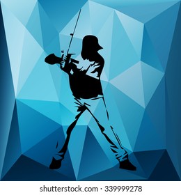 Baseball player. Vector silhouette