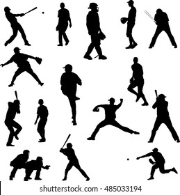 Baseball player vector silhouette