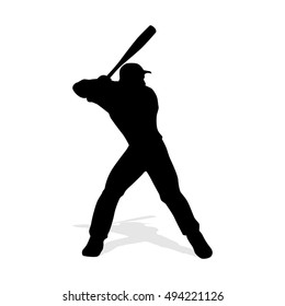 Baseball Player Vector Silhouette Baseball Batter Stock Vector (Royalty ...