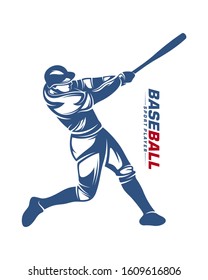 Vektorillustration-Silhouette des Baseballspielers. Logo-Design des Baseball-Spielers. Logo-Design des Sportclubs.