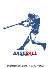 Baseball player vector silhouette. Baseball player logo design. Sport club logo design.