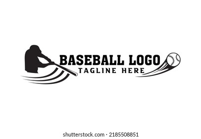 Baseball player vector silhouette. Baseball player logo design. Sport club logo design.