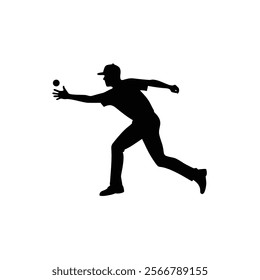 A baseball player vector silhouettes