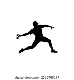 A baseball player vector silhouettes