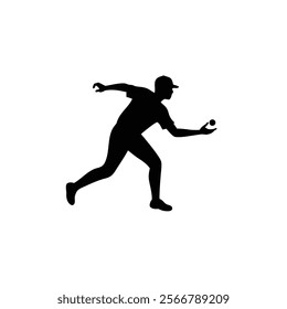 A baseball player vector silhouettes