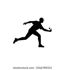 A baseball player vector silhouettes