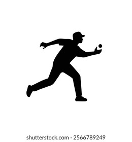 A baseball player vector silhouettes