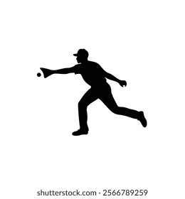 A baseball player vector silhouettes