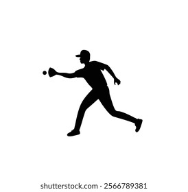 A baseball player vector silhouettes