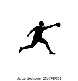 A baseball player vector silhouettes