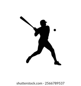 A baseball player vector silhouettes