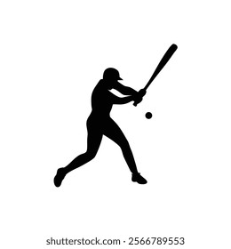 A baseball player vector silhouettes