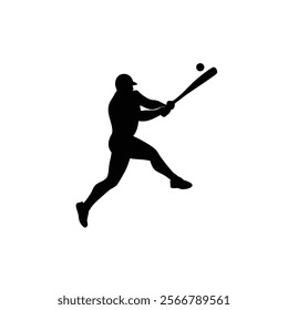 A baseball player vector silhouettes