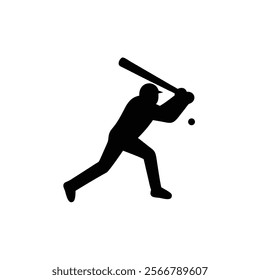 A baseball player vector silhouettes