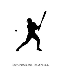 A baseball player vector silhouettes