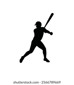 A baseball player vector silhouettes