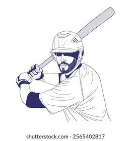 A baseball player wielding a bat. Baseball player batting