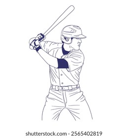 A baseball player wielding a bat. Baseball player batting