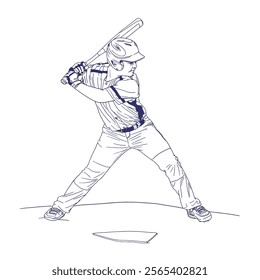 A baseball player wielding a bat. Baseball player batting