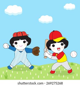 Baseball Players character illustration