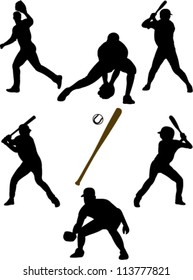 baseball players collection vector