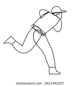 Baseball Players set flat illustrations