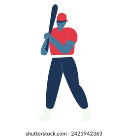 Baseball Players set flat illustrations