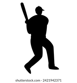 Baseball Players set flat illustrations