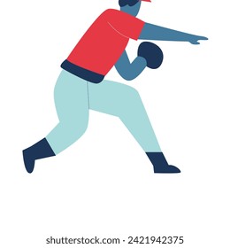 Baseball Players set flat illustrations