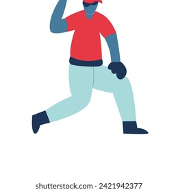 Baseball Players set flat illustrations