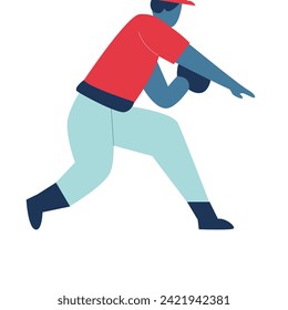 Baseball Players set flat illustrations