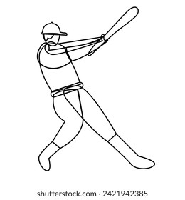 Baseball Players set flat illustrations