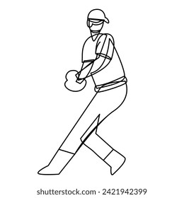 Baseball Players set flat illustrations