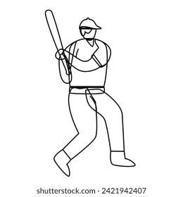 Baseball Players set flat illustrations